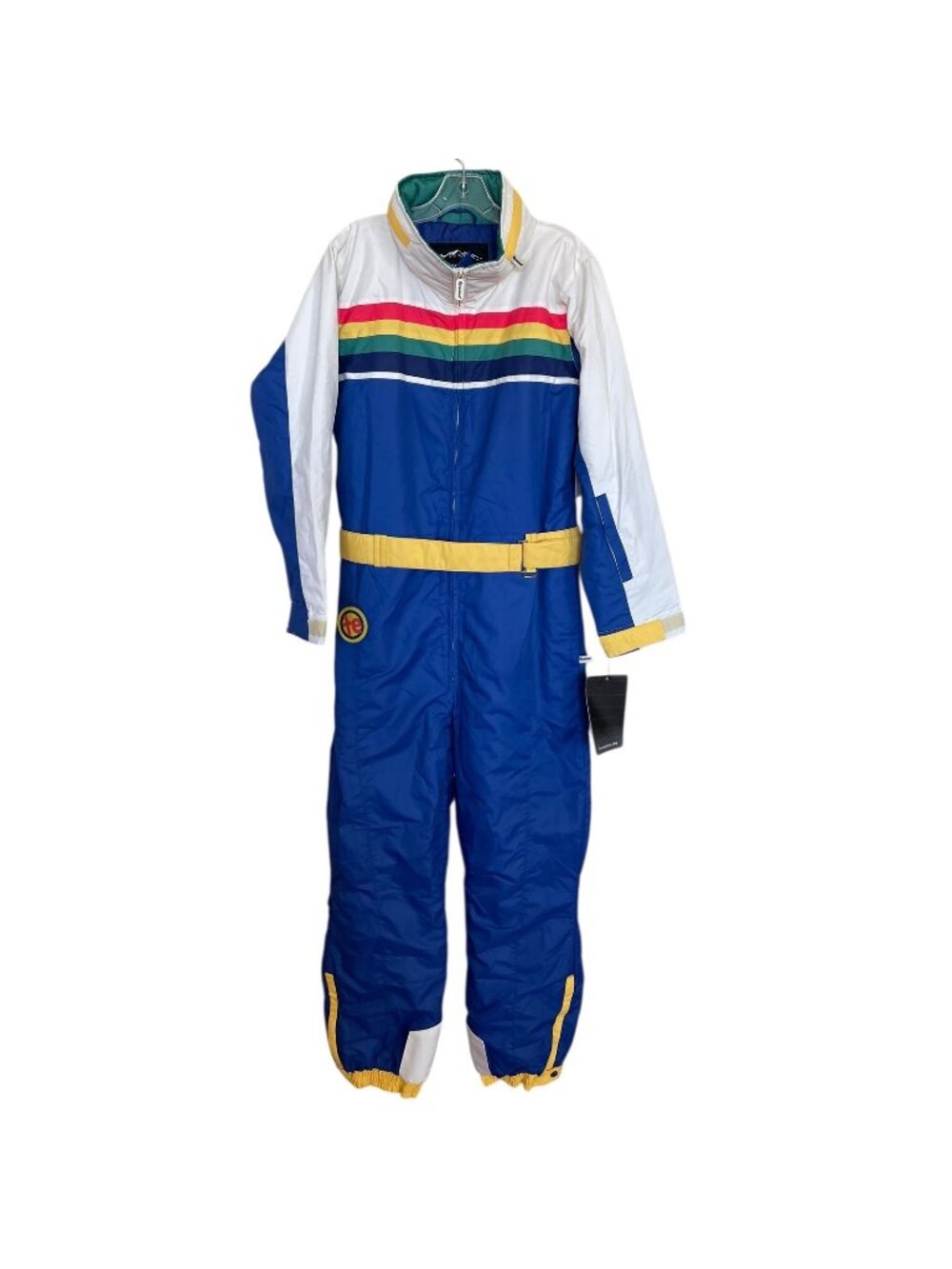 Tipsy Elves Womens Retro Ski Suit Size Large Rainbow Stripe One Piece Mile High